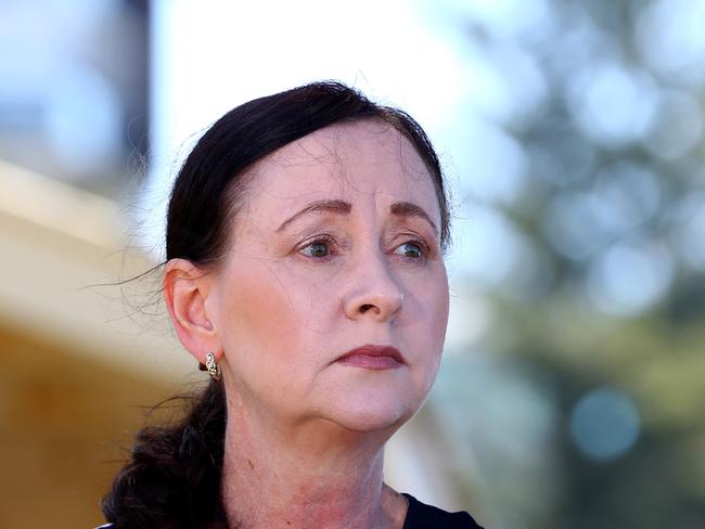 Queensland Health Minister Yvette D'Ath speaking with media at Redcliffe, Redcliffe Wednesday 23rd March 2022 Picture David Clark