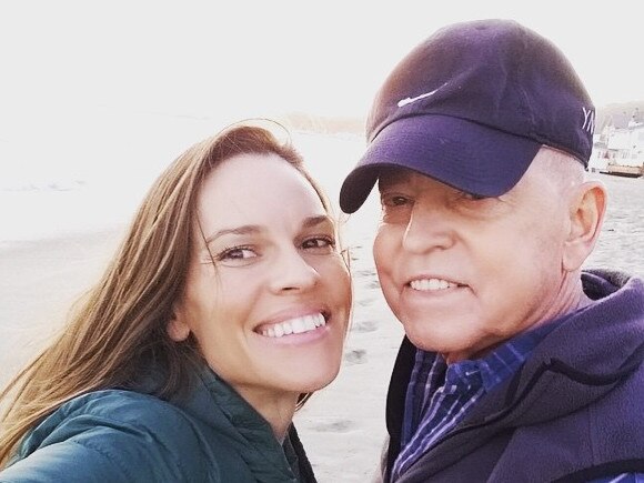 Hilary Swank posted this image to social media, captioned: “#HappyFathersDay to my dear Father! And, to all the Fathers out there! Today and always we cherish you!!” Picture: Instagram