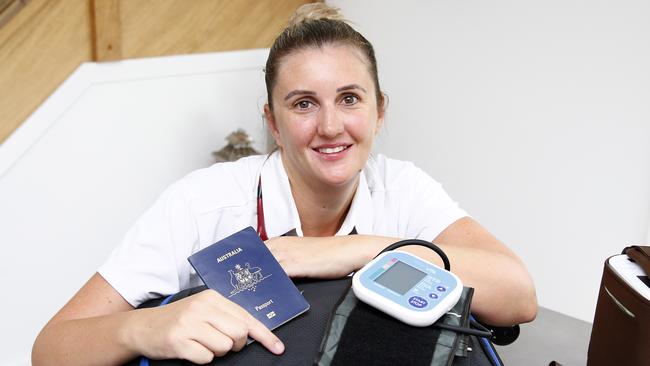 Emergency nurse Brooke Norton at her home in Helensvale. Picture: Tertius Pickard