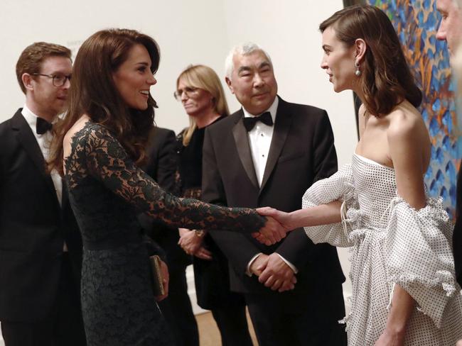 When the Duchess of Cambridge met Alexa Chung. Picture: AP