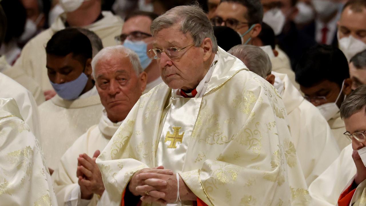 George Pell attends the Easter Vigil Mass in St. Peter’s Basilica in Vatican City. Picture: Getty