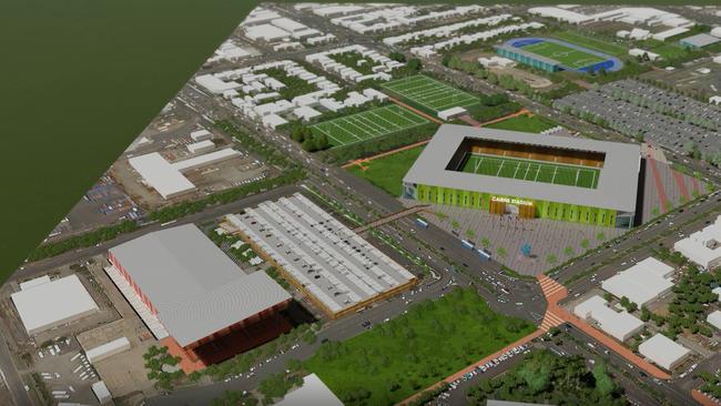 Enterprise North and the Northern Frontier Foundation have released a new plan on how to create a 20,000-seat rectangular stadium at Barlow Park in Cairns, as well as other major sporting and associated infrastructure including fields, courts, extensive parking and athletics tracks. PICTURE: SUPPLIED