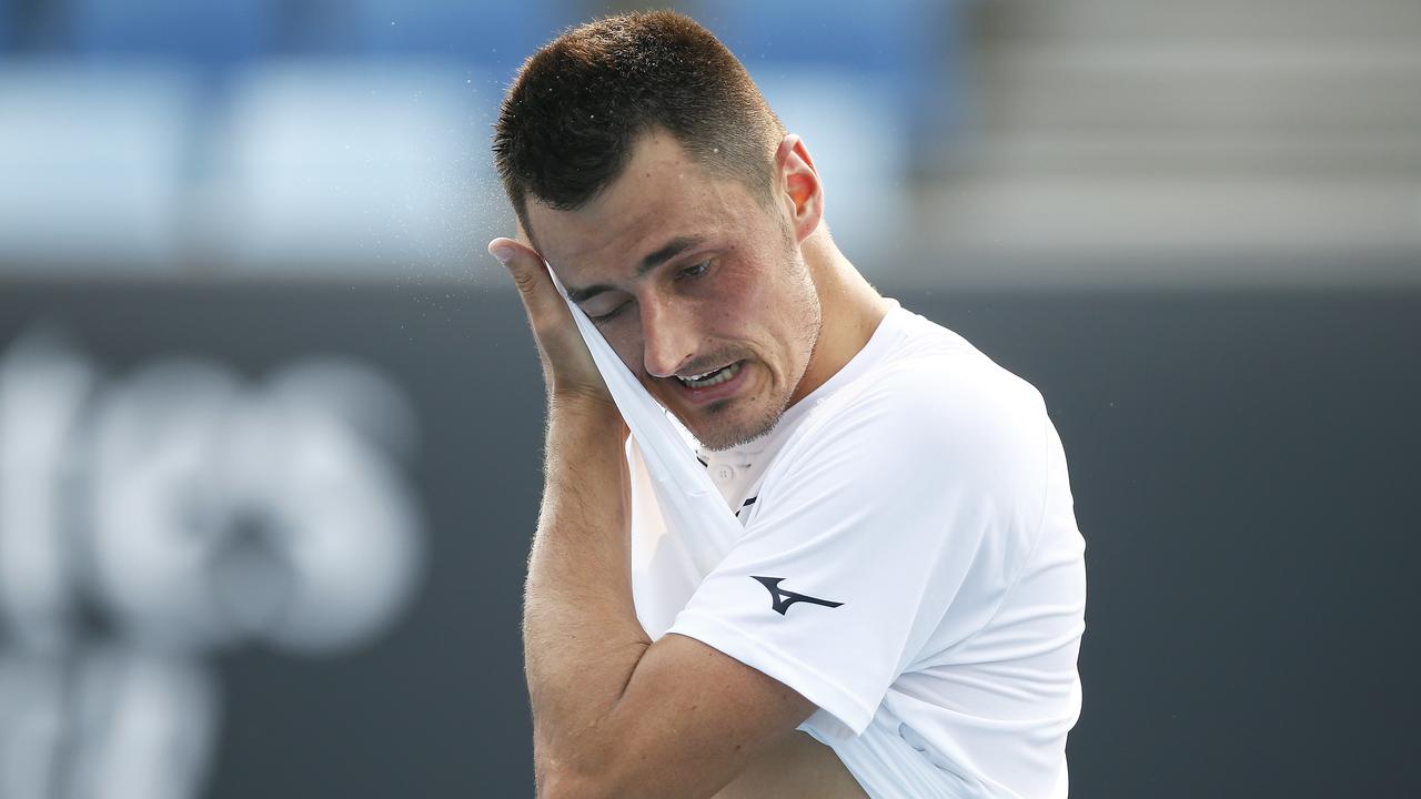 Bernard Tomic lost in less than 40 minutes in New York on Tuesday. (Photo by Daniel Pockett/Getty Images)