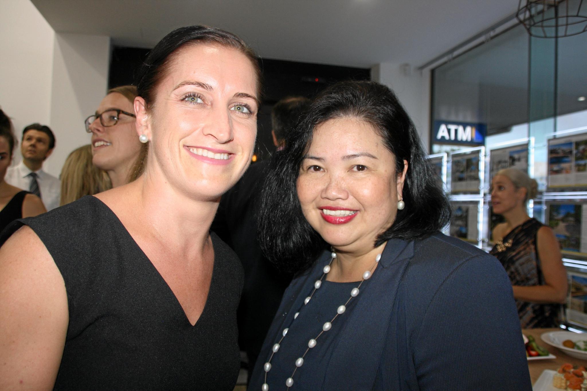 Chantell Ward and Belen Parkes at the celebration of the new Ray White office in Burnett St, Buderim.Photo Erle Levey / Sunshine Coast Daily. Picture: Erle Levey