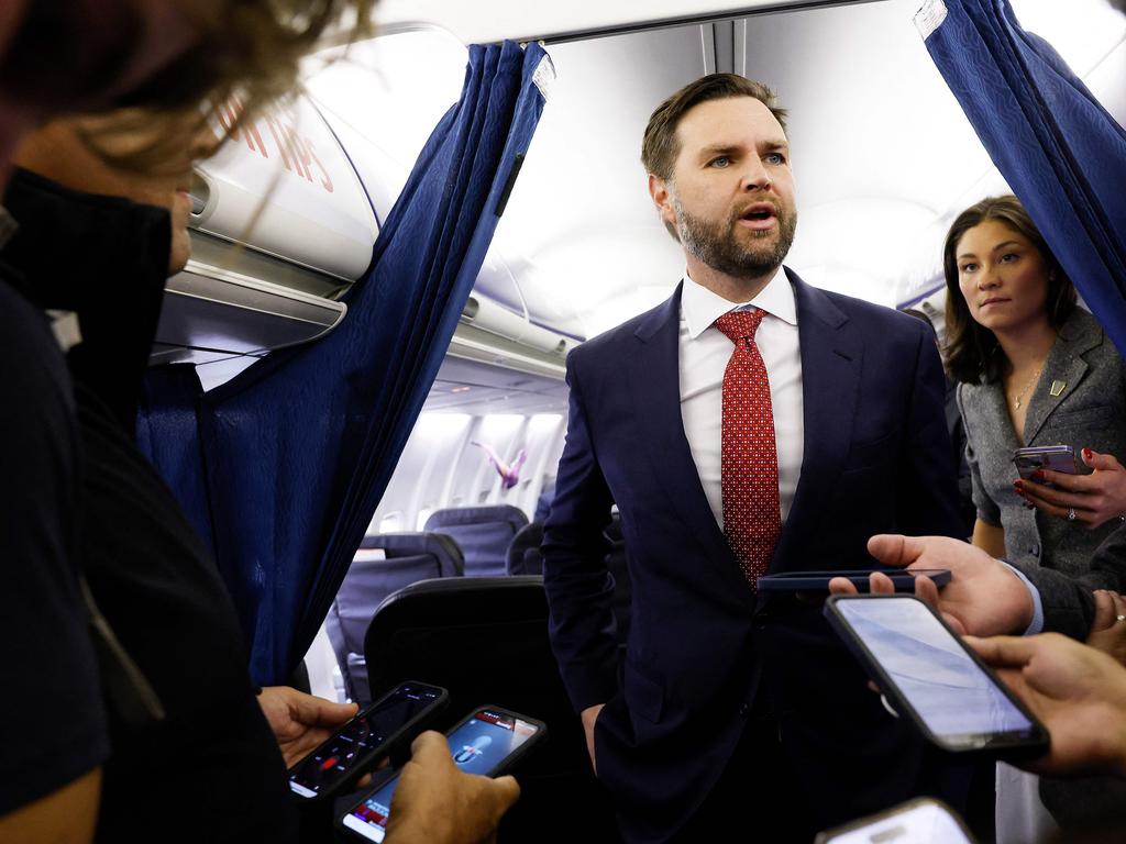 The Republican vice presidential nominee, JD Vance, questioned Tim Walz’s military record. Picture: Getty Images via AFP