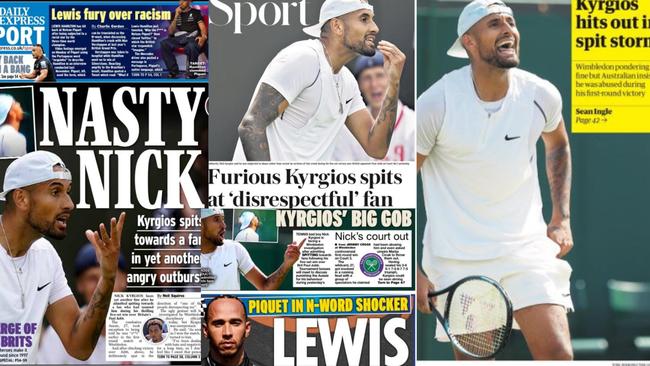 UK press reaction to Nick Kyrgios' Wimbledon outburst.