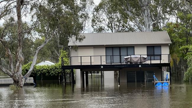 Shacks are already being inundated with water. Picture: James Juers