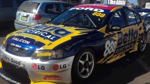 The V8 Falcon Supercar seized from Dubbo smash repair business owned by drug supplier Adam Carnevale.