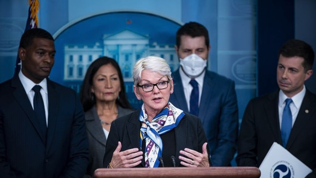 Energy Secretary Jennifer Granholm speaks during a news conference at the White House, May 16. Picture: Bloomberg