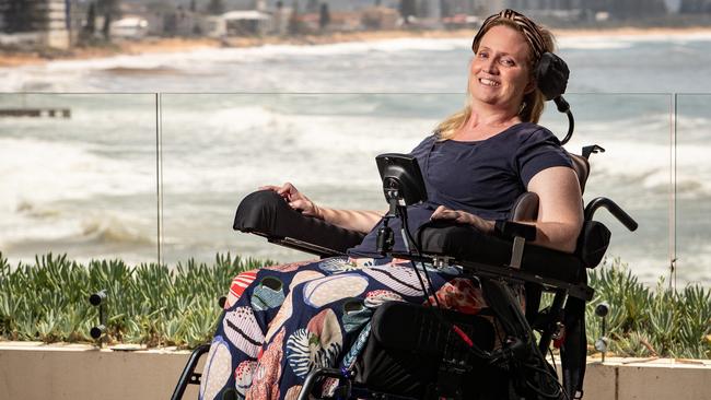 Claire Willmott taken at Sargood on Collaroy. The mum-of-three is now a quadriplegic after a tragic backyard accident. Picture: Julian Andrews.