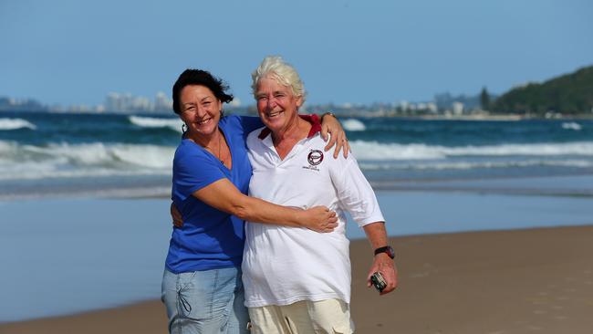 Plane crash survivors Pete Charleson and Merilyn (Blows) Robertson. They survived a plan crash landing on Tugun beach in September 1992. Picture: David Clark