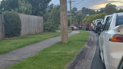 The queue at the Eden Landing Covid testing clinic at 6am Wednesday. Picture: Tanya Jumeau