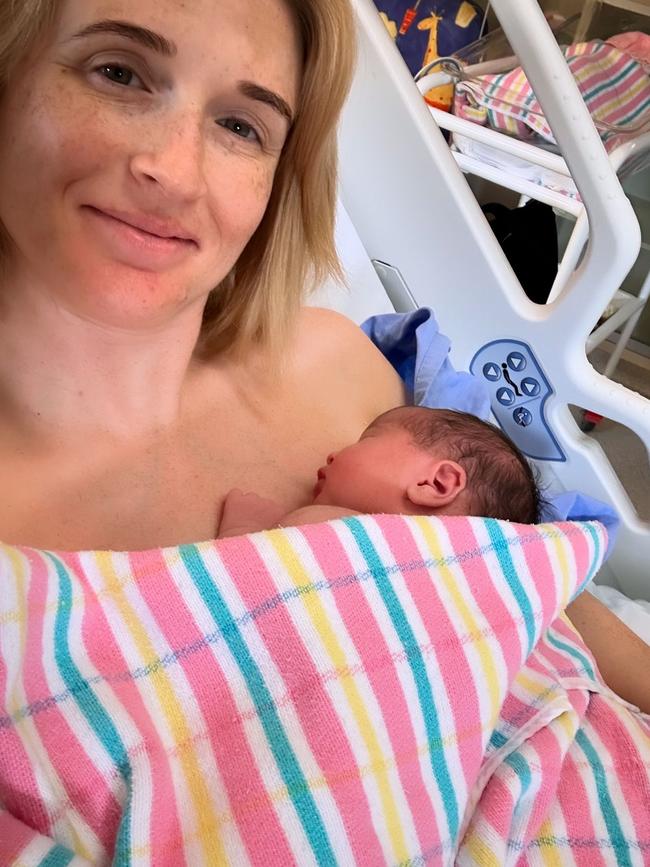 Channel 9 reporter Mia Glover welcomes baby girl, Winifred. Photo: Instagram.