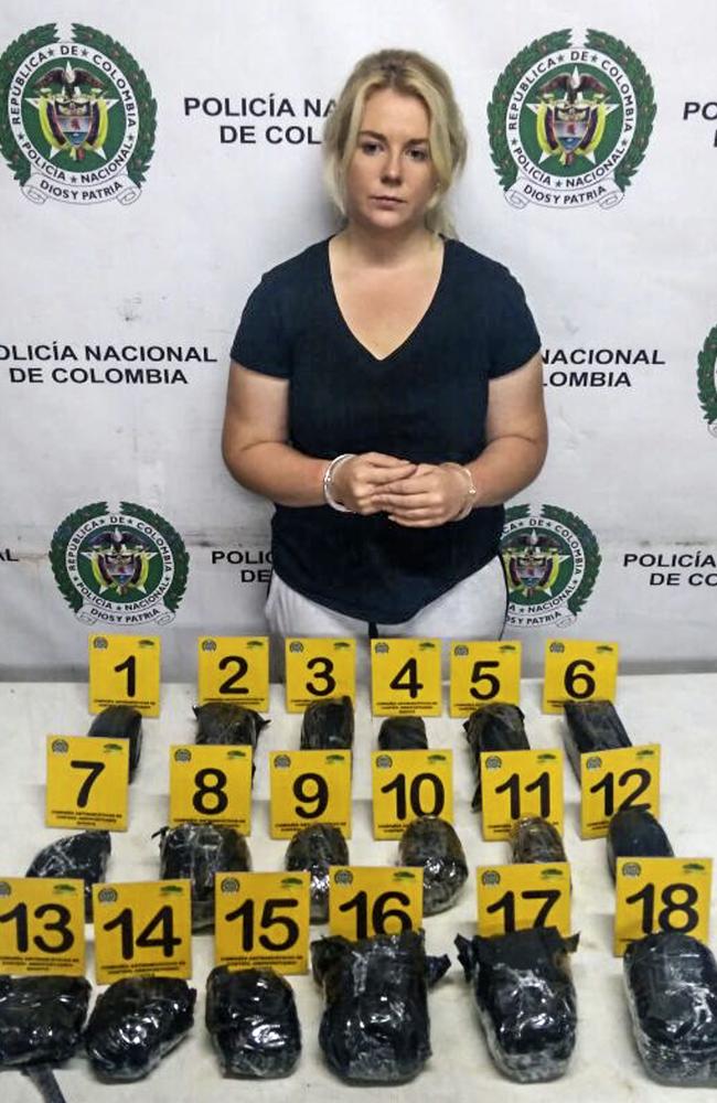 Cassandra Sainsbury was allegedly caught with cocaine by Colombian authorities after a tip off from the US Drug Enforcement Agency. AFP PHOTO