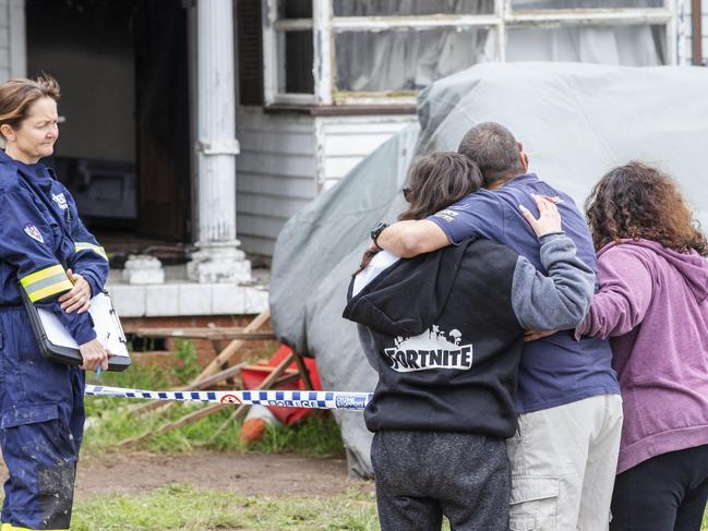 The devastated homeowner returns to his damaged home today. Picture: Jenny Evans