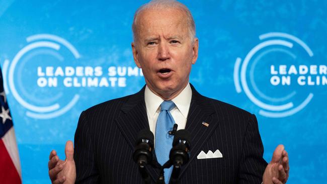 US President Joe Biden delivers remarks and participates in the virtual Leaders Summit on Climate.