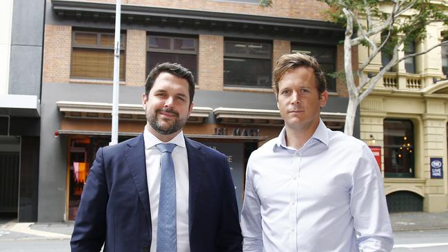 Nick Kelly, left, and Tom Stack at 181 Mary Street. Picture: Tertius Pickard