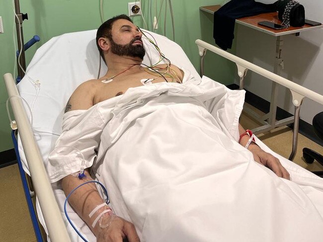 Photos of Jean Nassif in hospital in Lebanon recently emerged. Picture: Exclusive, The Sunday Telegraph