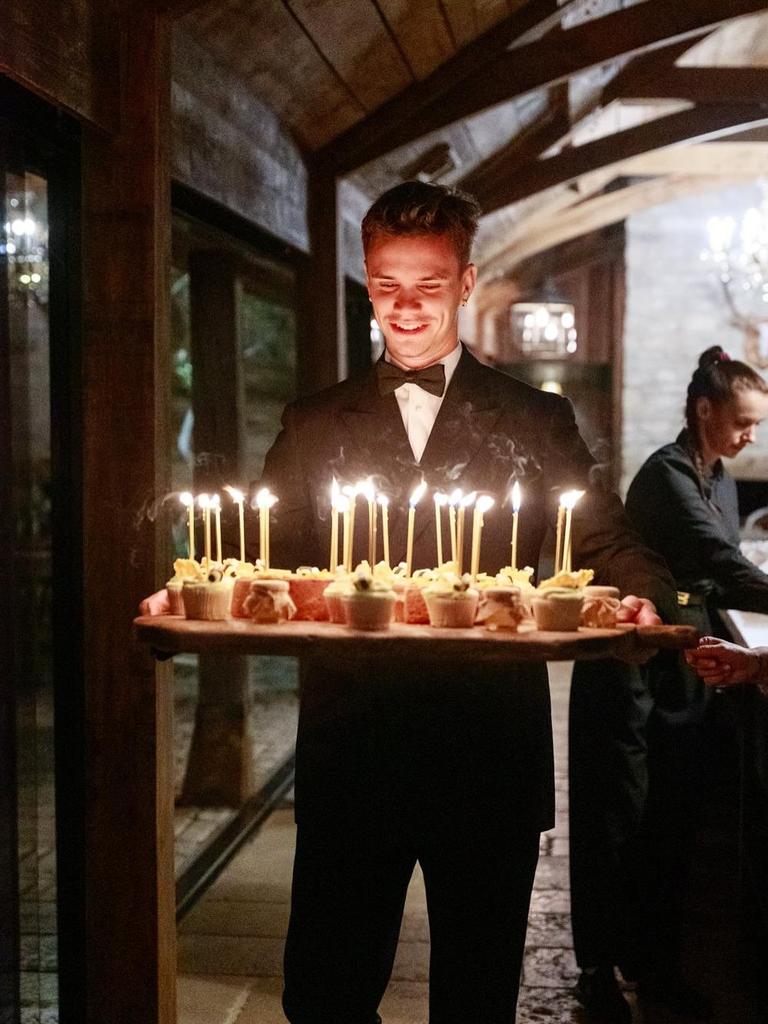 Romeo could be seen carrying cupcakes adorned with candles. He also delivered the speech Picture: Instagram