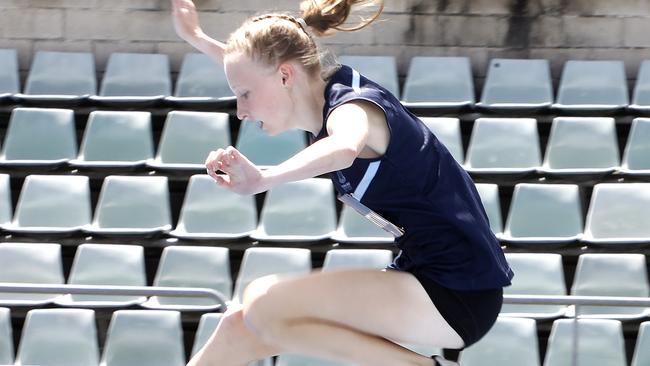 Some long jumping action at the event.