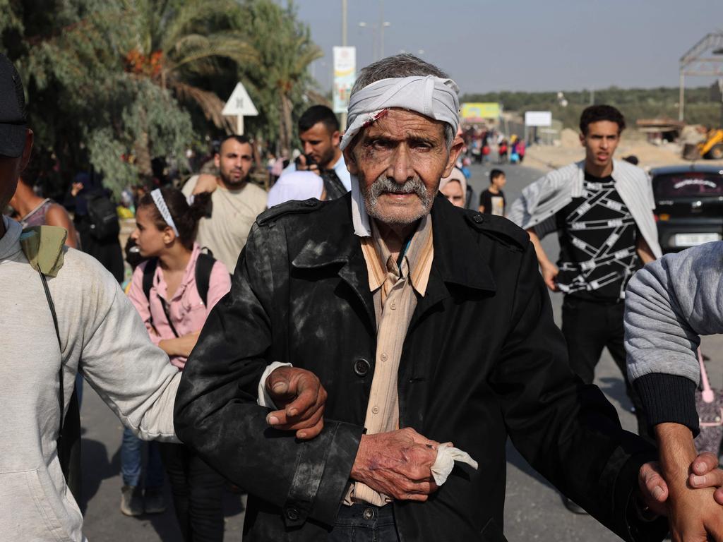 Palestinians fleeing Gaza City and other parts of northern Gaza towards the southern areas. Picture: AFP