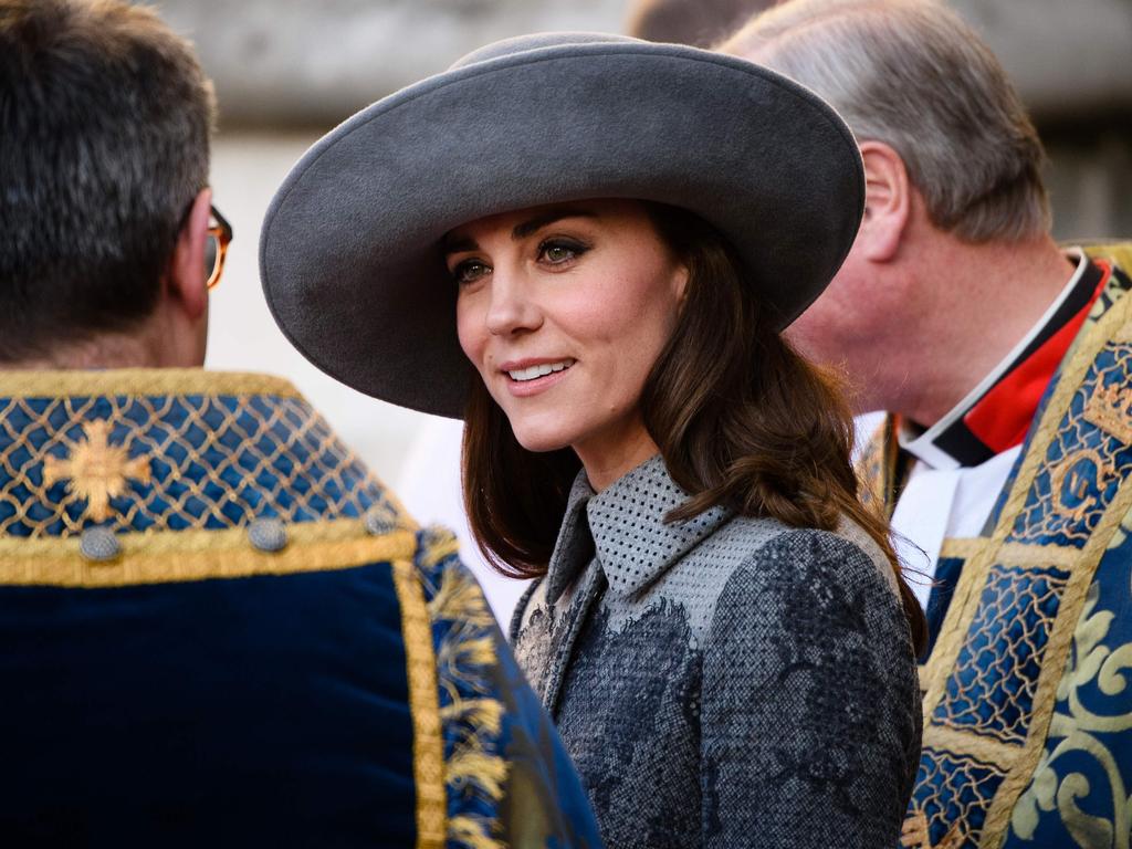 Britain’s Catherine, Duchess of Cambridge is pictured as she leaves Westminster Abbey in central London, after attending a Commonwealth Service on March 14, 2016. Picture: AFP