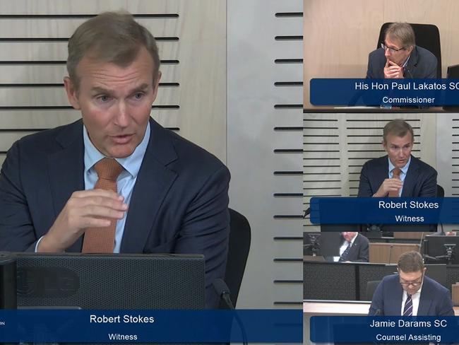 Former Coalition minister Rob Stokes testified on the first day of public hearings for the ICAC’s Operation Landan - an investigation into alleged corrupt conduct at School Infrastructure NSW. Picture: Independent Commission Against Corruption