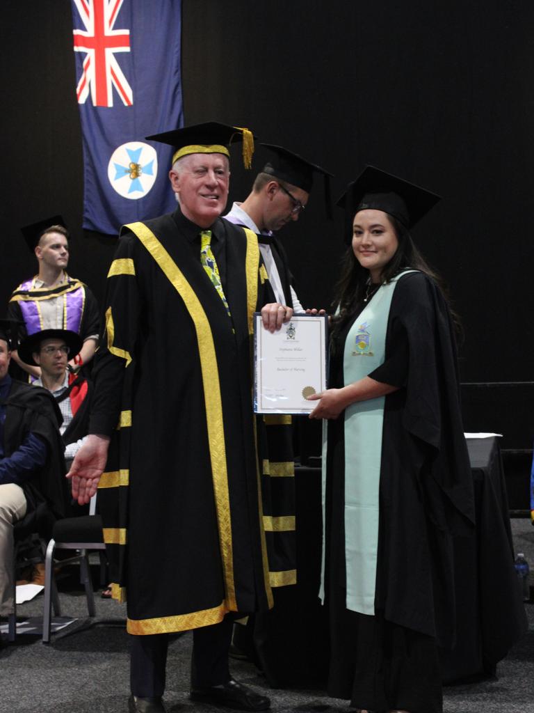 Stephanie Millar graduated with a Bachelor of Nursing at the CQUniversity graduation ceremony in Bundaberg on December 14, 2023.