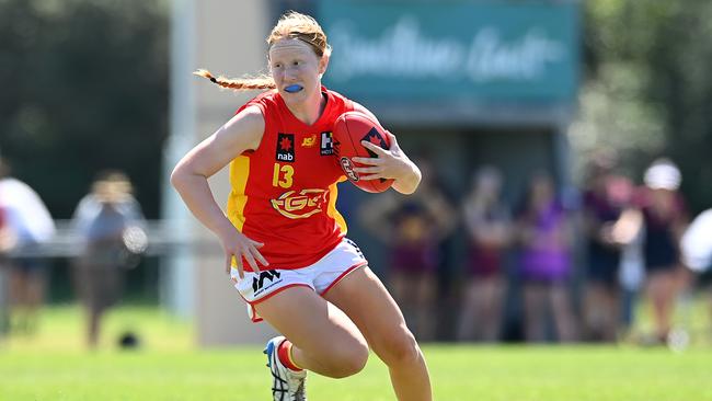 Tara Harrington of the Suns in action. (Photo by Albert Perez/AFL Photos via Getty Images)