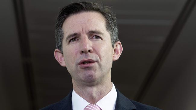 Senator Simon Birmingham in Parliament House Canberra. Picture: NCA NewsWire / Gary Ramage