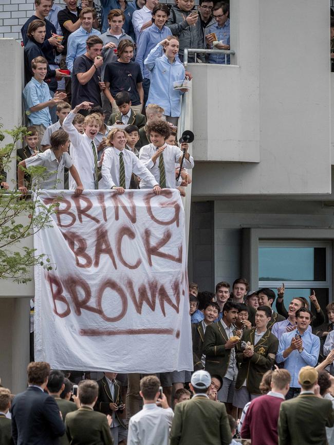 Students called for the Deputy to be reinstated. Picture: Jake Nowakowski