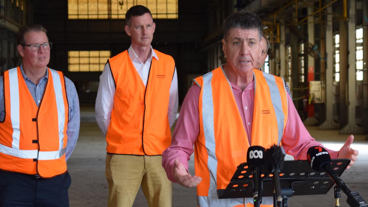 Assistant Train Manufacturing Minister Bruce Saunders at the Rockhampton Railyards on May 30, 2022. Picture: Aden Stokes