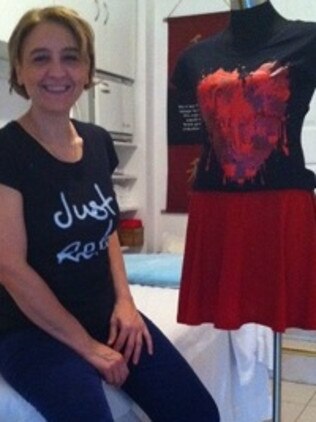 Stefania Pallotta, owner of The Organic T-shirt company, with one of her designs.