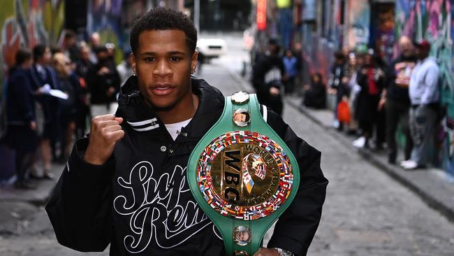 Devin Haney will put his WBC belt on the line on Sunday.