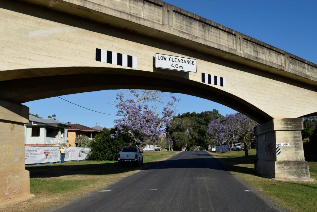 The first developments towards the new Grafton Bridge Project are underway, with houses in Pound St set for demolition and trees marked for removal. Photo Bill North / Daily Examiner. Picture: Bill North