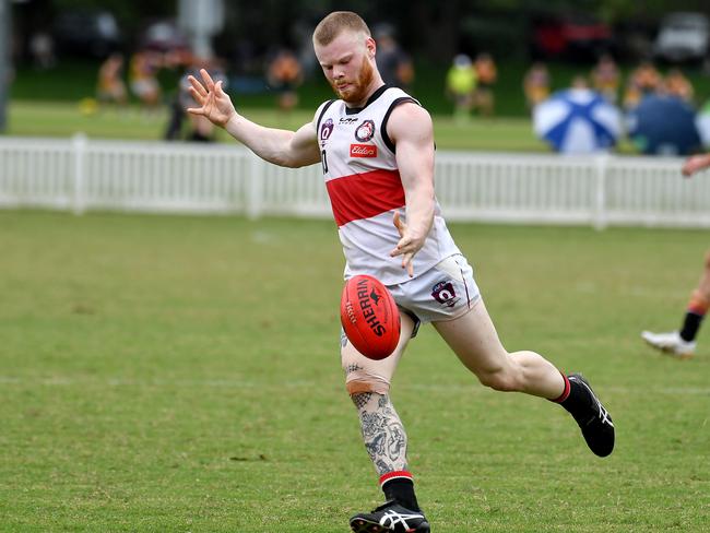 Brock Aston in action in the QAFL. Picture, John Gass