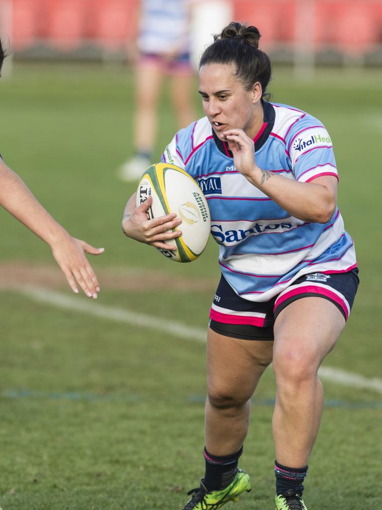 Nella Hake of Roma Echnidas Womens 7s. Picture: Kevin Farmer