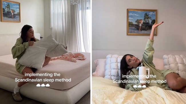 TikToker Erin Stolman Dowdy swears by the Scandinavian method of seperate blankets. Picture: TikTok