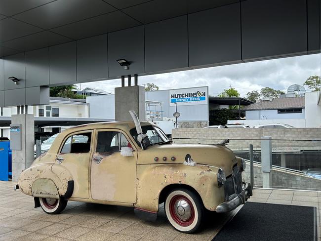 Rock `n' Roll George's FX Holden at Hutchies headquarters.