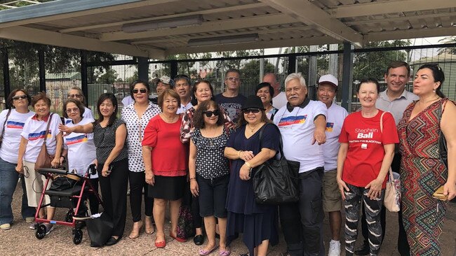 Members of the Filipino Labor Alliance at a rally for improved access at Doonside station.
