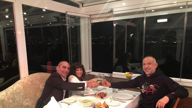 An undated photo of Magnis Energy director Peter Tsegas, left, with alleged drug smuggler Hakan Arif in Istanbul, Turkey. Photo: Supplied
