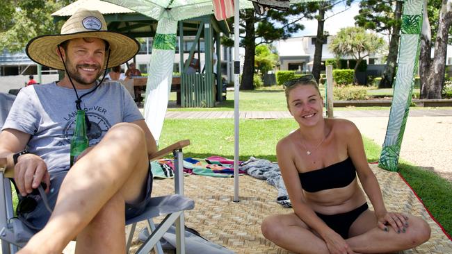 Shaun Richardson and Anna Nowak at the Noosa Australia Day Festival at Lions Park Gympie Terrace Noosaville on January 26, 2023. Picture: Katrina Lezaic