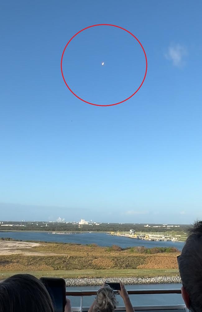 Our cruise was lucky enough to see a rocket launch from Cape Canaveral. Picture: Jasmine Kazlauskas / news.com.au