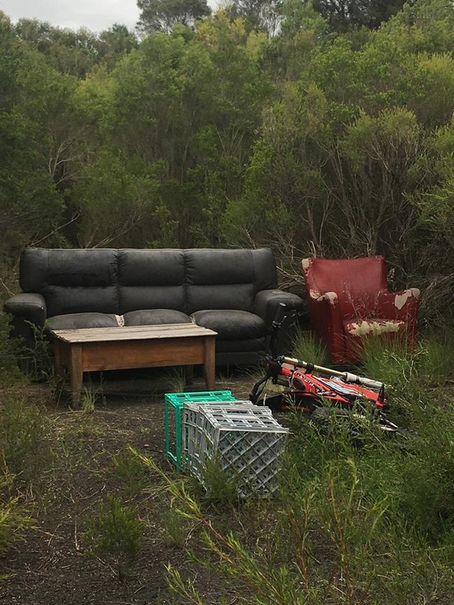 A makeshift living room among the trees at Waterways. Photo: Andrew Burke