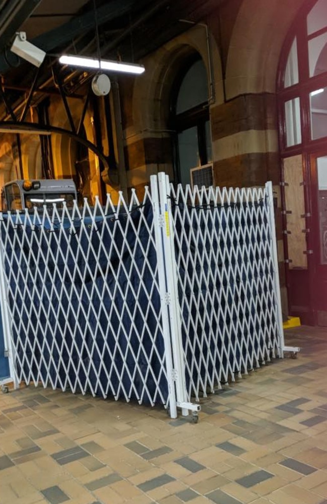 A barricade set up for searching at Central station in Sydney. Source: Facebook/Sniff Off