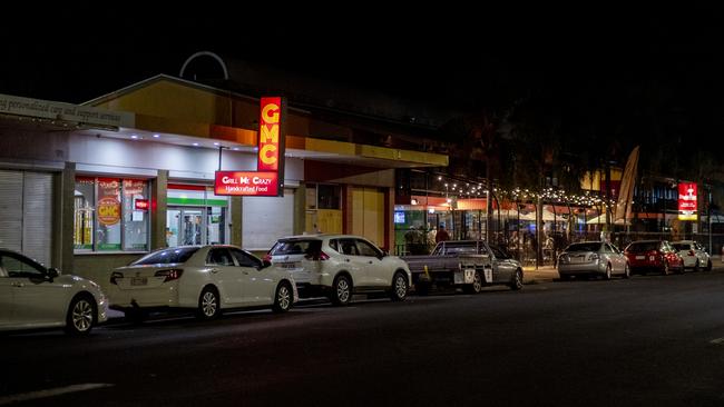 Gregory Tce, near the intersection with Todd St, in Alice Springs where a man was knocked unconscious on Saturday. Picture: Mark Brake