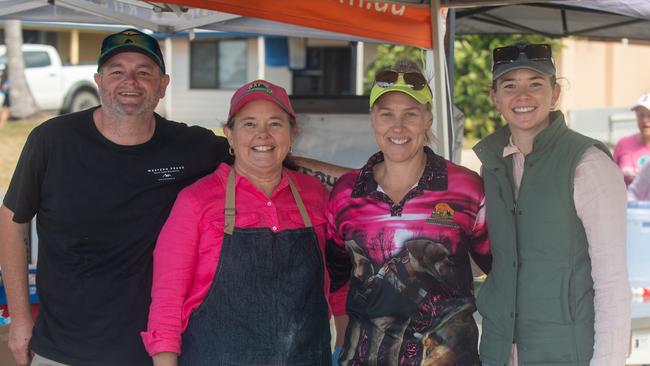 Jason Clements, Penny Plath, Jackie Peat and Ash Plath at Motorcycle Beach Races at Grasstree Beach Sunday 27 August 2023 Picture: Michaela Harlow