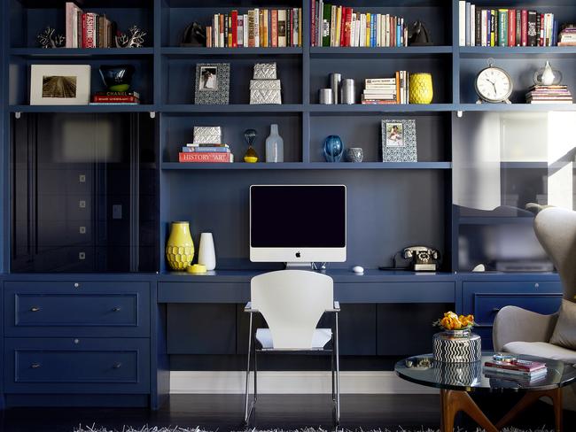 The third bedroom was turned into a library study.