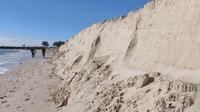 Erosion at Kingscliff beach in May.