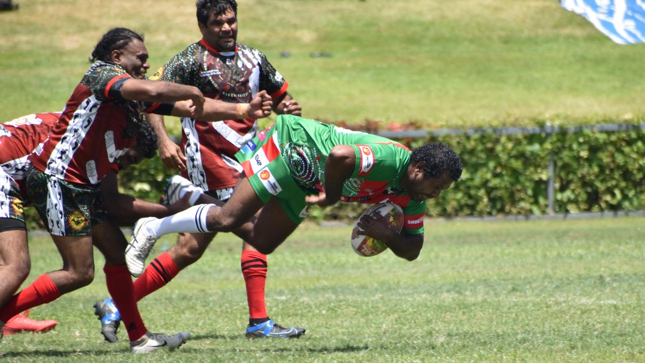 Warba Wangarunya Rugby League Carnival, men’s competition, Elizabeth Young Memorial Team versus Eidsvold Eagles, Rugby Park, Rockhampton, January 21, 2023.